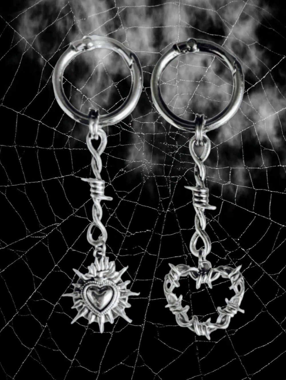 2 Gothic Barbwire Keychains